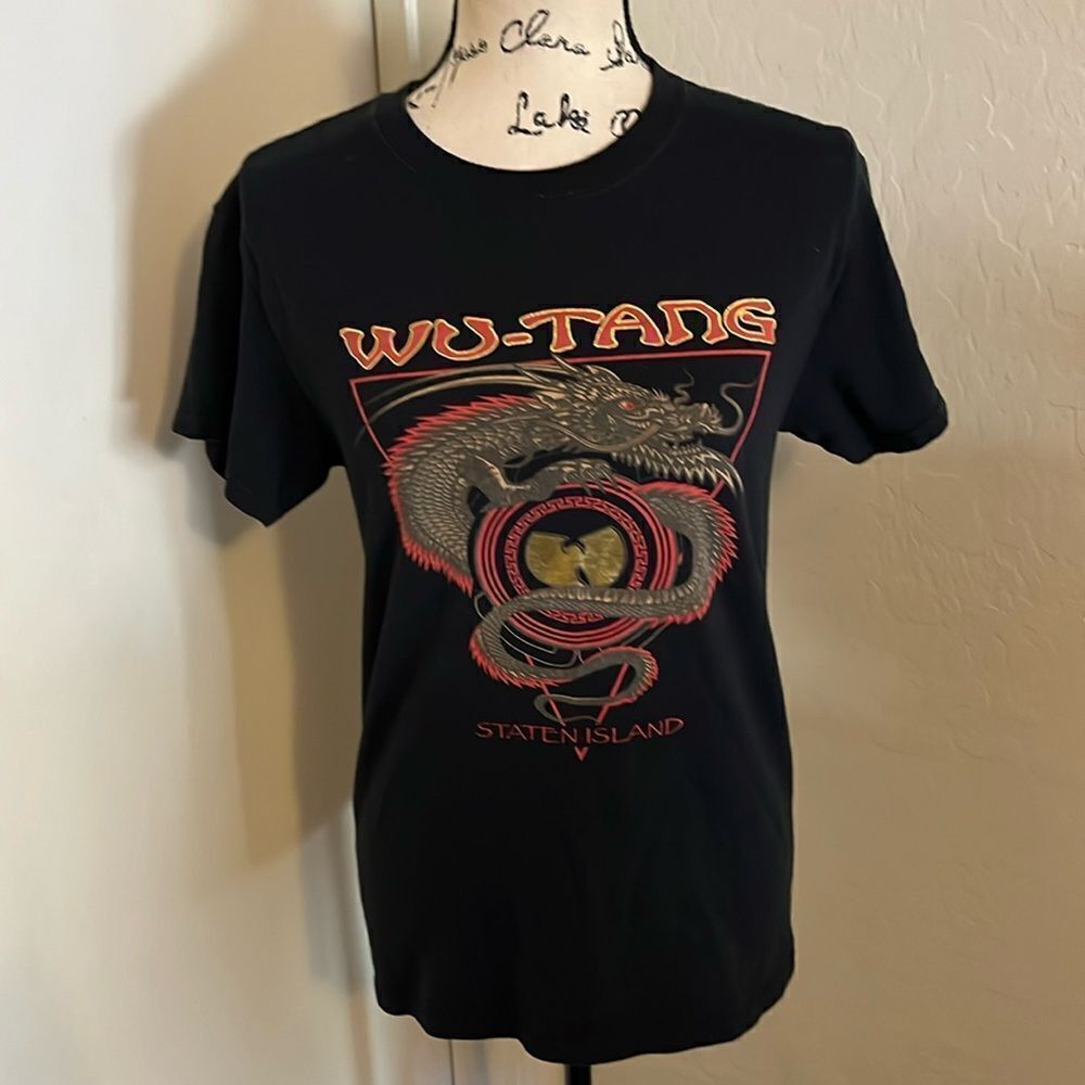 Wu-Tang Band Music Black Dragon Graphic Staten Island Shirt Casual